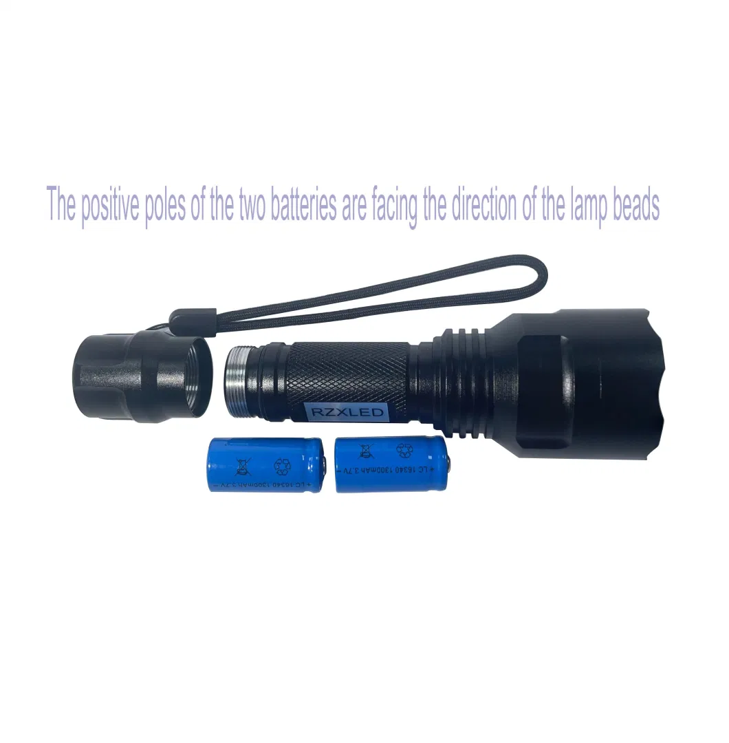 High Power 250nm 254nm 300nm Deep UVC UVB LED Flashlight 3W LED Torch for Disinfection